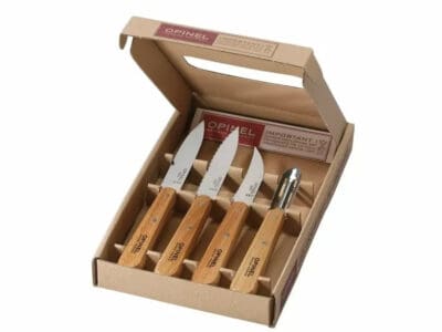 opinel les essentiels keukenset met 4 messen van hout
