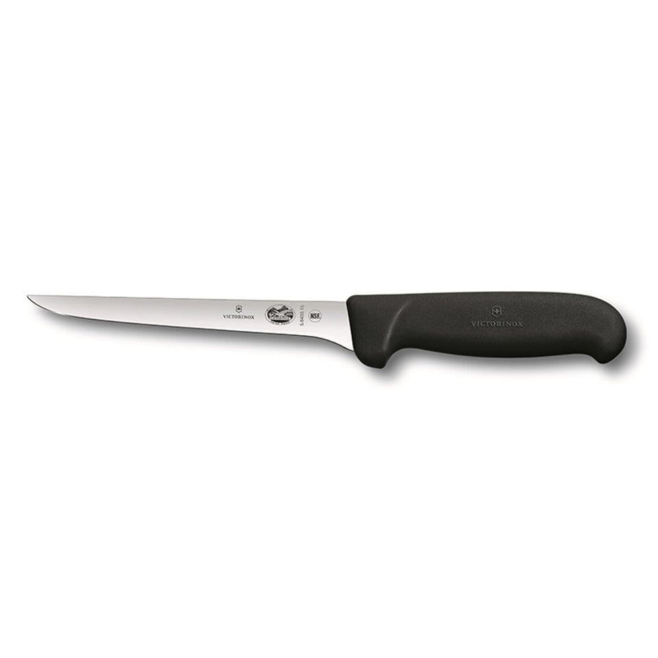 victorinox fibrox uitbeenmes rvs zwart kunststof 15 cm