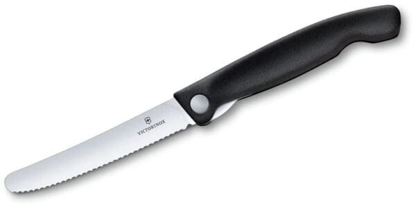 victorinox uitgeklapt schilmes zwart met kartels 11 cm
