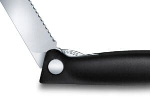victorinox inklapbaar schilmes zwart met kartels 11 cm inklap detail