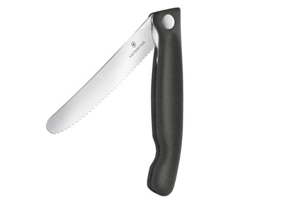 victorinox ingeklapt schilmes zwart met kartels 11 cm