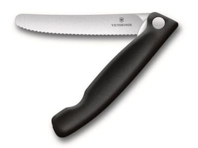 victorinox inklapbaar schilmes zwart met kartels 11 cm