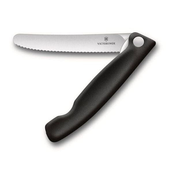 victorinox inklapbaar schilmes zwart met kartels 11 cm
