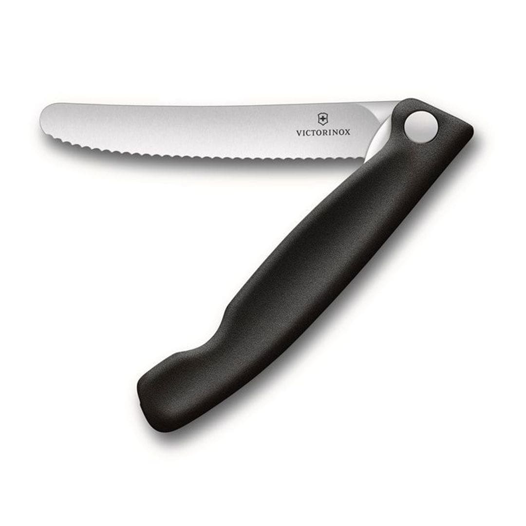 victorinox inklapbaar schilmes zwart met kartels 11 cm