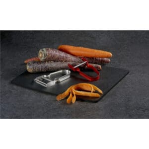 victorinox dunschiller star zilver rvs op kunststof snijplank met wortels