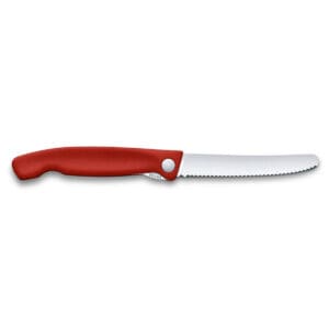 victorinox uitgeklapt schilmes gekarteld 11 cm rood kunststof rvs lemmet rechts