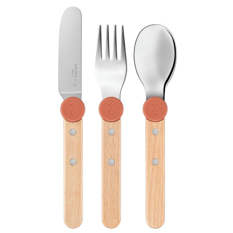 Opinel Le Petit Gourmet kinderbestek 3-delig koraal