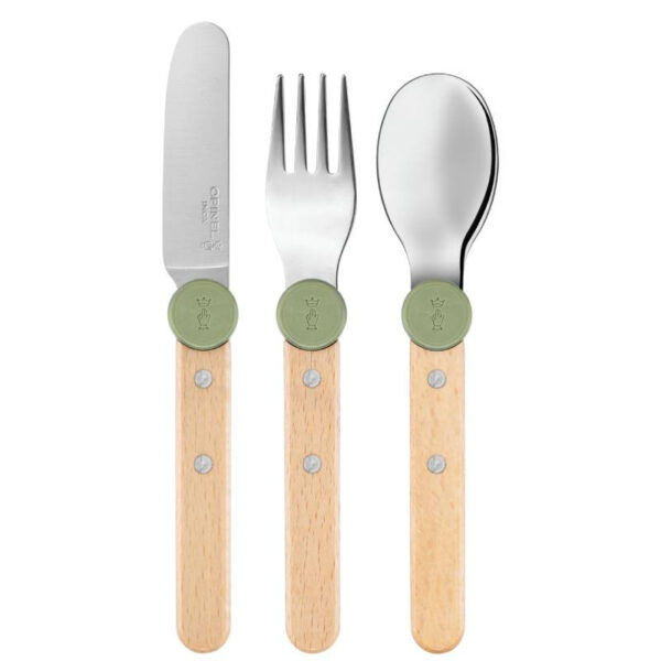 Opinel Le Petit Gourmet kinderbestek 3-delig olijf