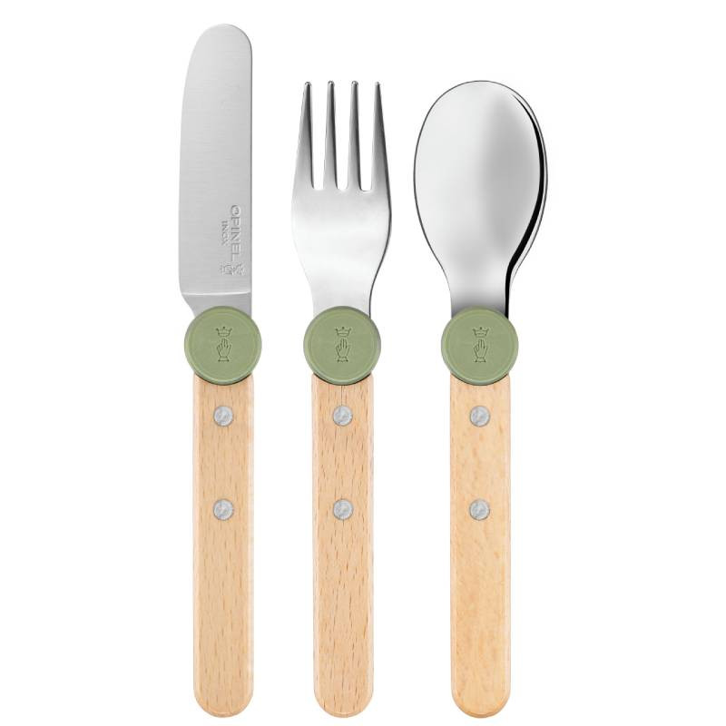 Opinel Le Petit Gourmet kinderbestek 3-delig olijf