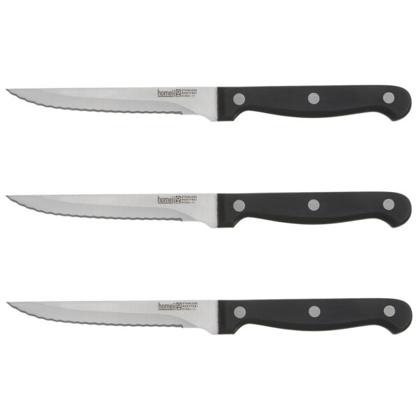 Homey's steakmessen RVS en ABS 3 stuks