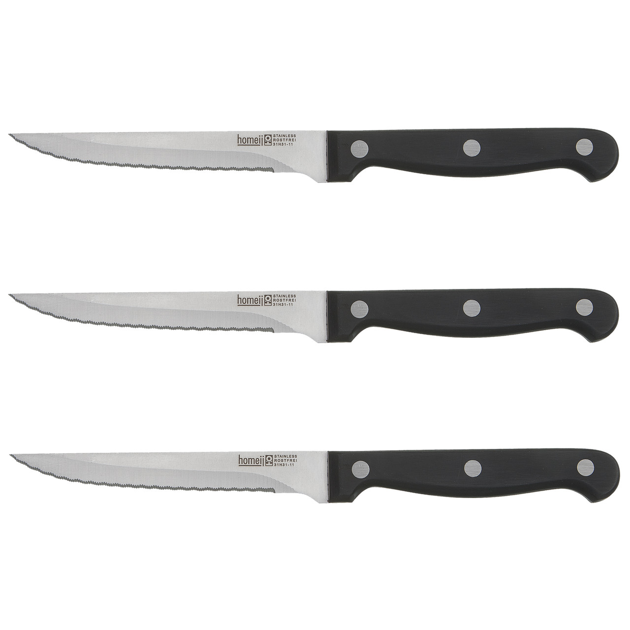 Homey's steakmessen RVS en ABS 3 stuks