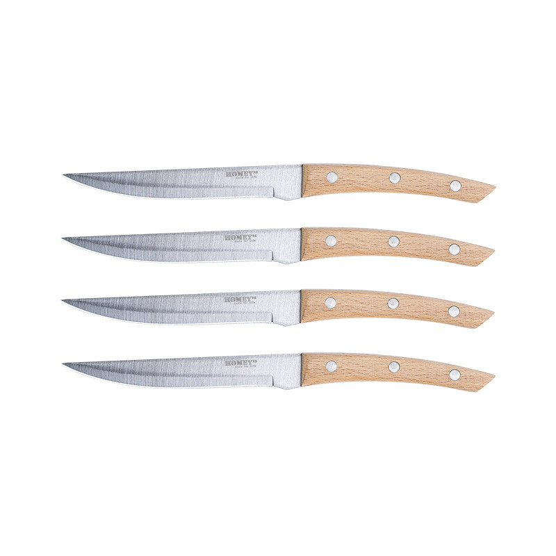 Homey's Bokträ steakmessenset glad 13 cm 4-delig