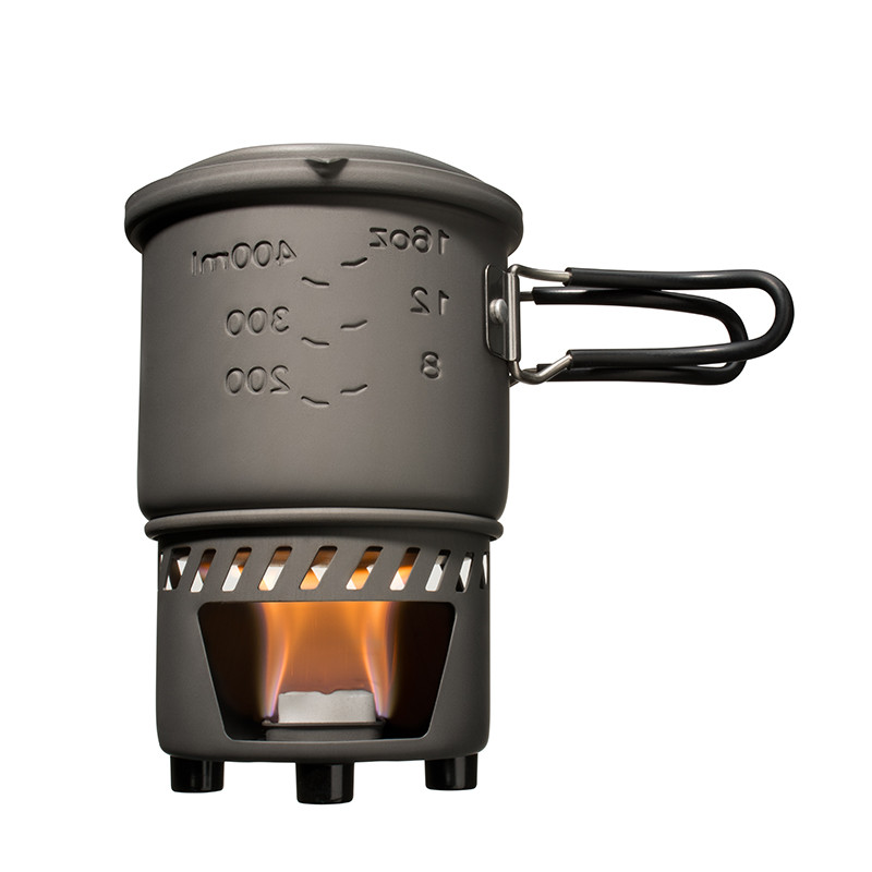 Esbit Solid Fuel kookset 585 ml grijs met pot en brander