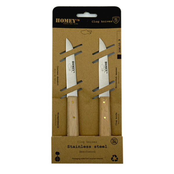 Homeys klompenmesjes RVS 2 stuks