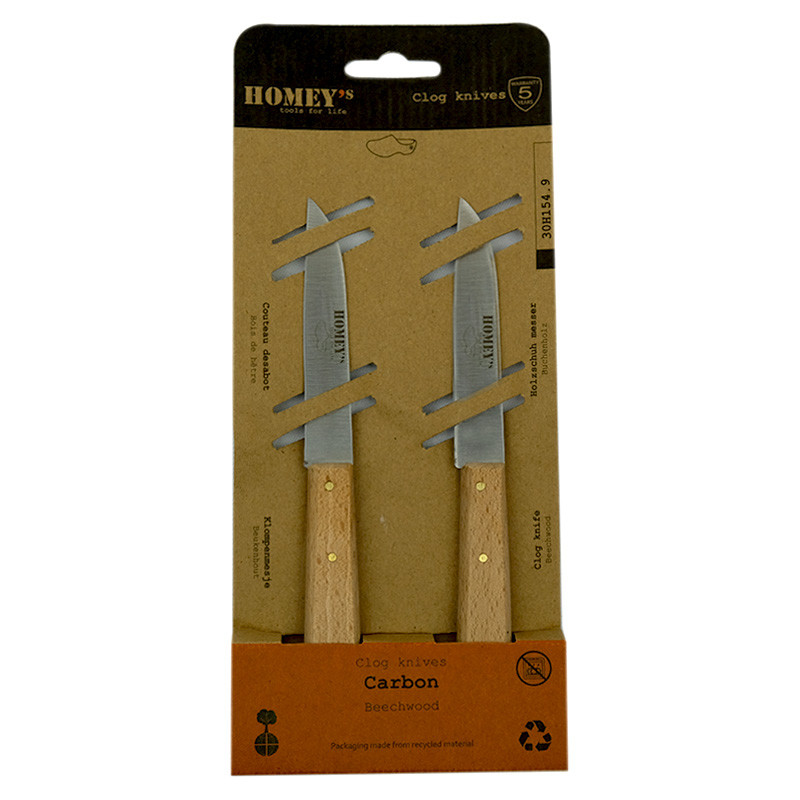 Homeys klompenmesjes carbon 2 stuks