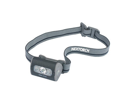 Nextorch Trek Star hoofdlamp zwart met wit en rood licht