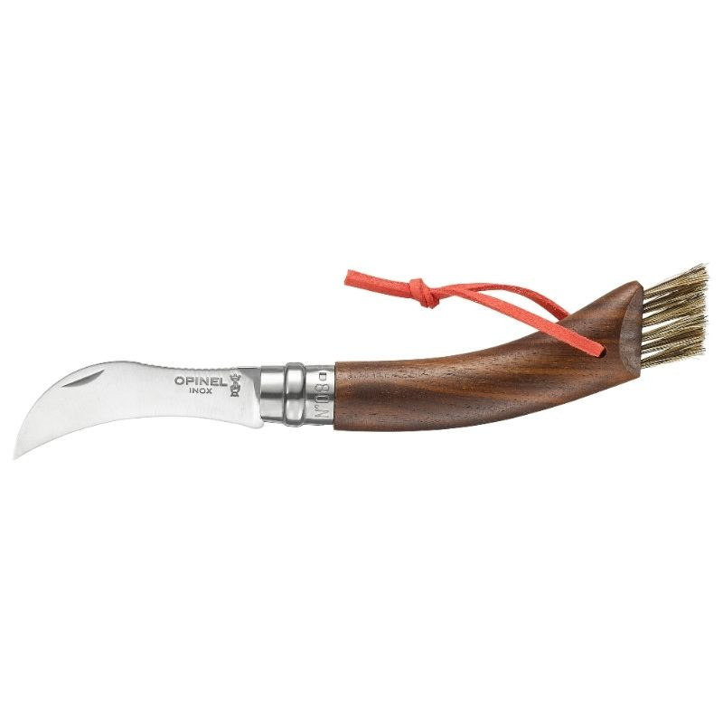 Opinel N°08 champignonzakmes zwart walnoothout