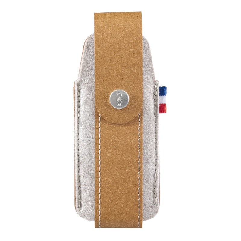 Opinel etui gerecycled leer bruin maat L