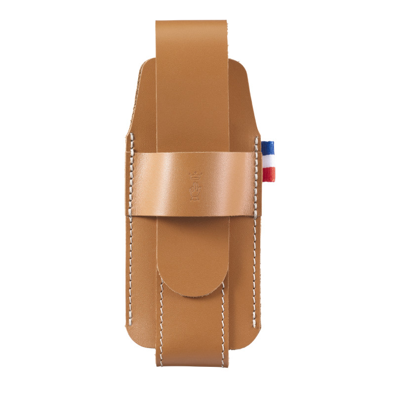 Opinel leren etui bruin in doos