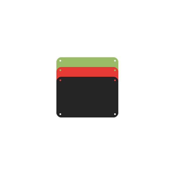 Profboard Private Collection vervangende snijplaten grijs, rood en zwart, 3 stuks