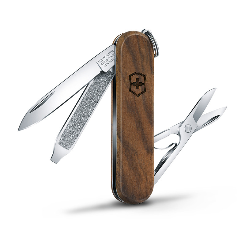 Victorinox Classic SD Wood zakmes walnoot 5 functies