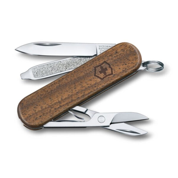 Victorinox Classic SD Wood zakmes walnoot 5 functies