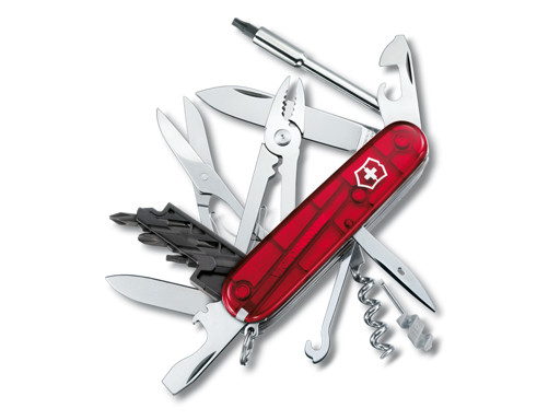 Victorinox CyberTool zakmes transparant rood 34 functies