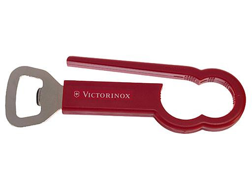 Victorinox RVS flesopener met rood PET handvat